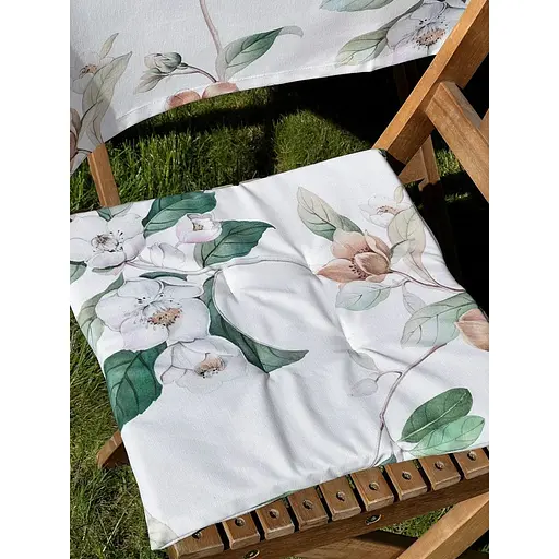 Водоотталкивающая подушка для стула с 3D принтом Яблоневый цвет 40х40 см белая 12 шт. - фото 3