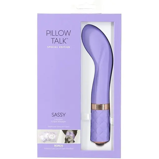 Розкішний вібратор Pillow Talk Sassy Purple Special Edition Сваровськи пов'язка на очі + гра - фото 9