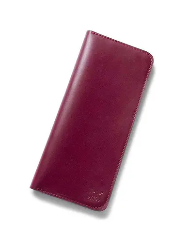 Кожаный портмоне Middle бордовый - фото 1
