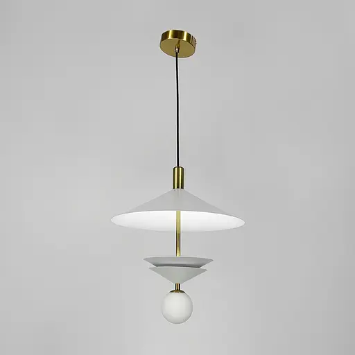 Елегантна підвісна люстра із білим плафоном | Арт. AA 457-360 WT | Line F - фото 3