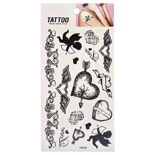 Временная татуировка Black hearts Tattoo 1020-HM459
