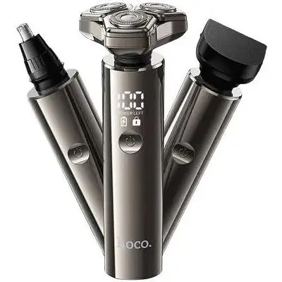 Чоловічий акумуляторний триммер 3 в 1 Hoco HP36 для бороди вусів носа і тіла 5Вт машинка для стрижки 600мАч Сірий - фото 1