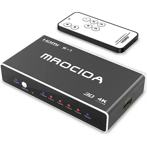 Перемікач Mrocioa HDMI Switch 5 in 1, перемикач Mrocioa HDMI