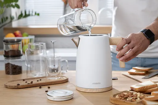 Ardesto Электрочайник EKL-F420WWD, 1.7л, металл, мат, Strix, белый - фото 10