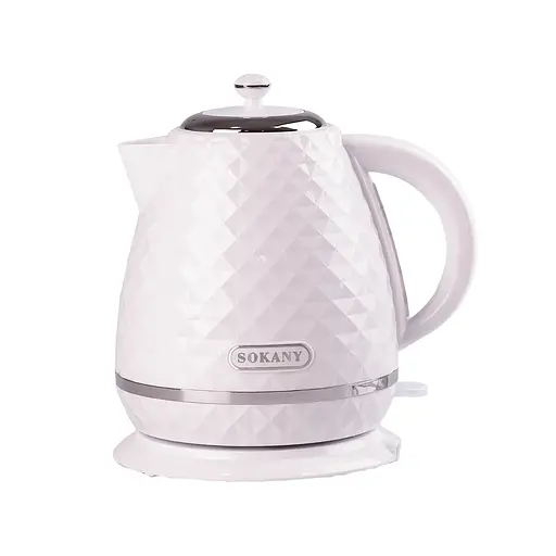 Електрочайник побутовий Sokany SK-1032W 1.7 л дисковий з автовідключенням 2200 Вт Білий