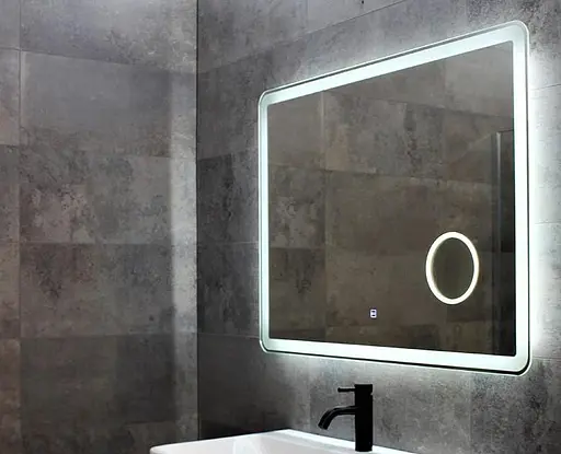 Дзеркало Dusel DE-M3051 75x100CM збільшувальна лінза + сенсорне включення + підігрів+ годинник / температура, Білий - фото 2