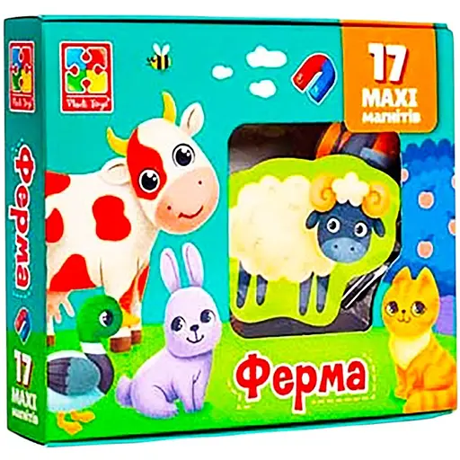 Набор магнитов Vladi Toys Maxi Ферма 17шт. VT3106-24 