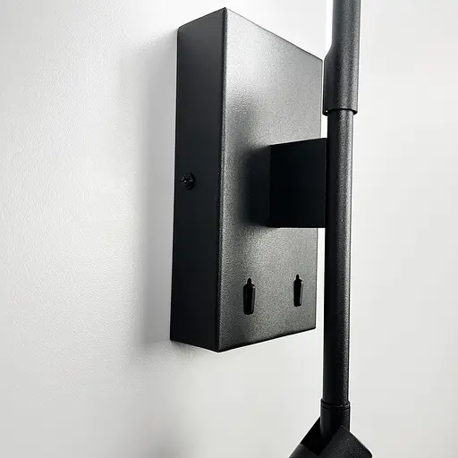 Чорне видовжене бра із регулюючим спотом та вимикачем | Арт. WS 3G/580 BK | Line F - фото 7