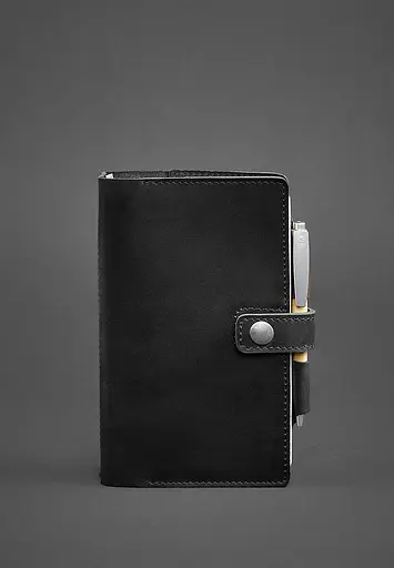 Шкіряний блокнот (Софт-бук) 4.0 чорний Crazy Horse - фото 2