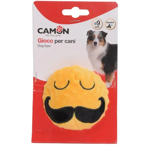 Іграшка для собак Camon м'ячик Посмішка плюшевий з пищалкою 9 см в асортименті (AH4006)