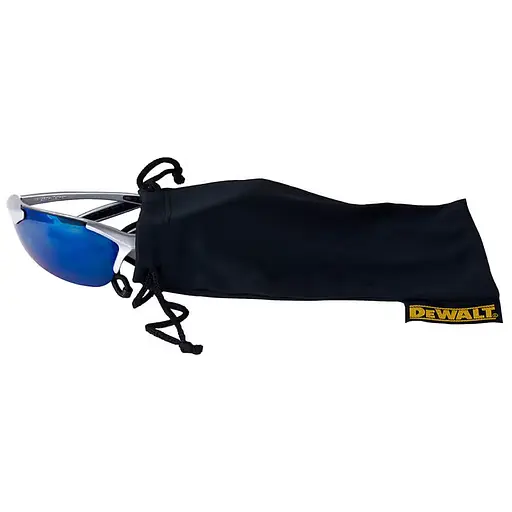 Очки DeWalt Infinity голубые зеркальные поликарбонатные с мягкими резиновыми накладками на скобках и носодержателями (DPG90S-7D) - фото 6