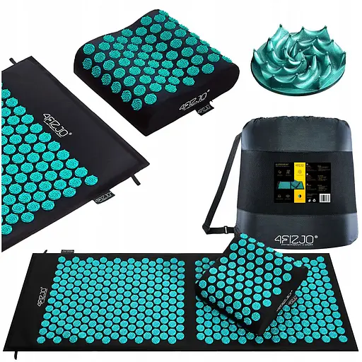 Килимок акупунктурний 4FIZJO Eco Mat XL Аплікатор Кузнєцова з подушкою 110 x 42 см 4FJ0384 Black/Blue (P-5907739313874) - фото 2