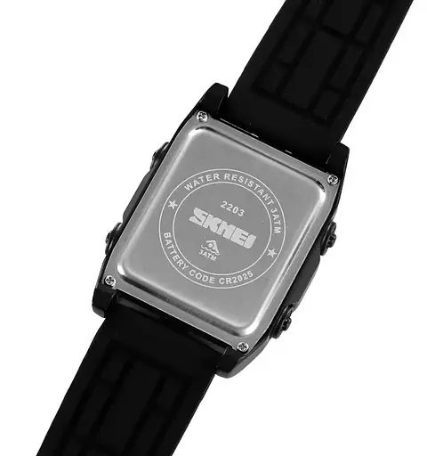 Часы наручные мужские Skmei 2203 (Черный с белым) - фото 4