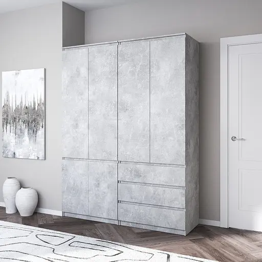 Шкаф для одежды Vays, со штангой и полками, комплект из 2 шкафов R10+R16 Бетон