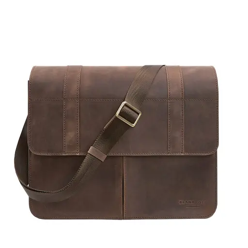 Шкіряна сумка-портфель Classic темно-коричневий Crazy Horse з ефектом Pull up - фото 9