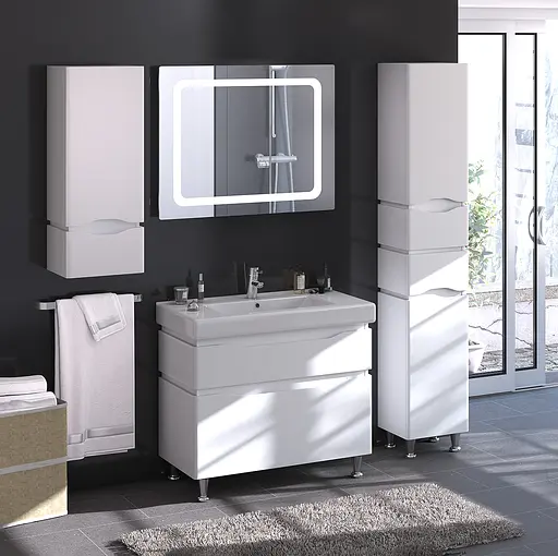 Пенал підлоговий Sanwerk "Алесса" 35 білий MV0000349 правий, Білий - фото 2