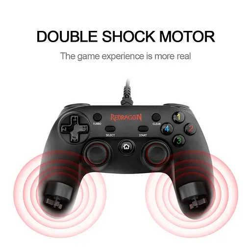 Проводной геймпад Redragon Saturn G807 USB Xinput-PS3 12 кнопок (Черный) - фото 6