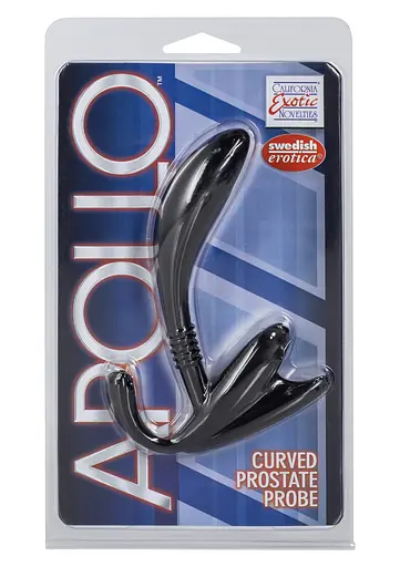 Стимулятор простати Apollo Curved Prostate Probe, 11.5 см чорний - фото 3