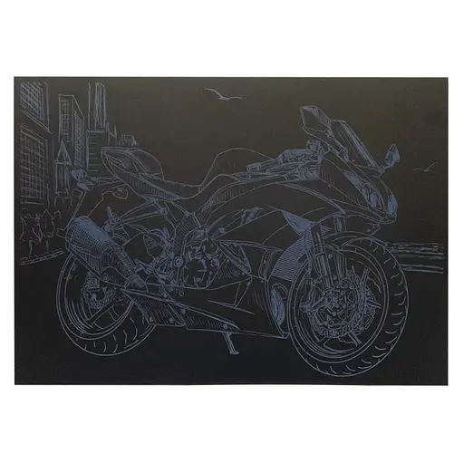 Гравюра А4 "Мотоцикл" Danko Toys ГрА4-11с эконом вариант в пакете 29,7х21 см - фото 1