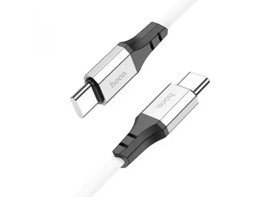 USB-кабель Hoco X86 Type-C/Type-C silicone cable 60W 1 м білий - фото 2
