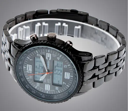 Мужские классические часы Skmei 1032 со стальным ремешком (Черные) - фото 9