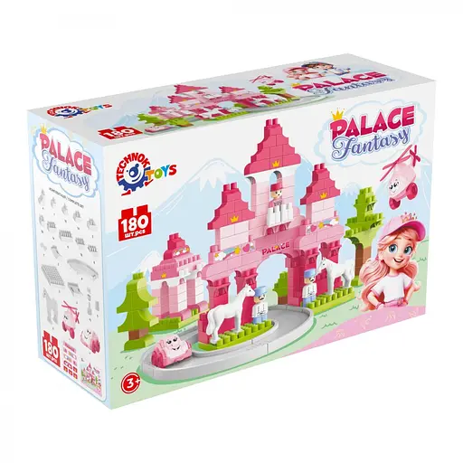 Конструктор детский для девочек Сказочный замок, 180 элементов, ТехноК, 0044