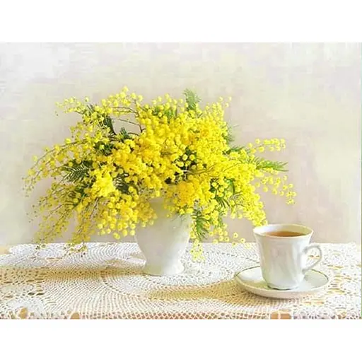 Алмазна мозаїка картини за номерами зі стразами на підрамнику "Мімози" 40*50 см (GA71071) - фото 1