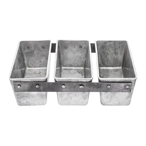 Форма тройная хлебная для выпечки маленьких буханок хлеба и кексов Л12 алюминий 24.5х16.5х7.2 см, Хлібпром Серый 81360 - фото 5