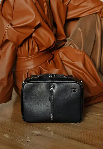 Жіноча шкіряна сумка Avenue чорна Saffiano - фото 7