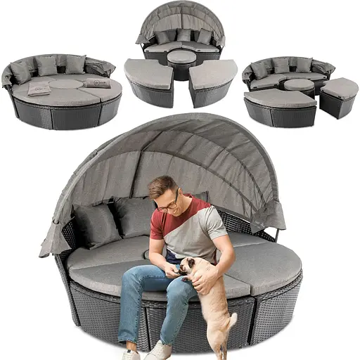 Садовая мебель Di Volio Milano черно-серая - фото 2