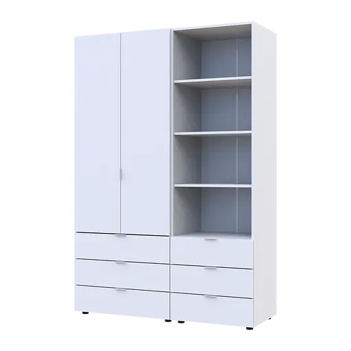 Шкаф для одежды Doros Гелар Белый 2ДСП с пеналом 137.5х49.5х203.4 (42005162)