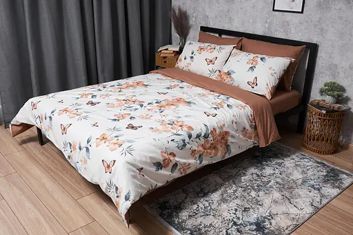 Комплект постільної білизни Moon&Star Бязь Gold Люкс Flora King Size 220x240 наволочки 2х50х70 - фото 1