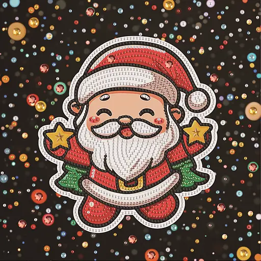 Алмазна мозаїка "Милий Санта" Brushme DBS52209 неповна викладка 25х25 см - фото 1