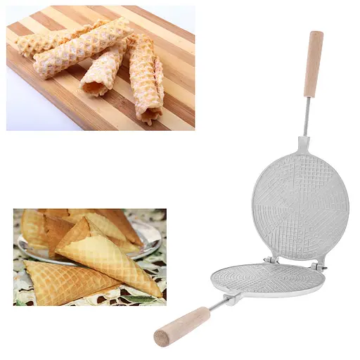 Форма для випічки вафель і вафельних коржів вафельниця тортівниця кругла 180 мм, Ласунка 81849 - фото 2