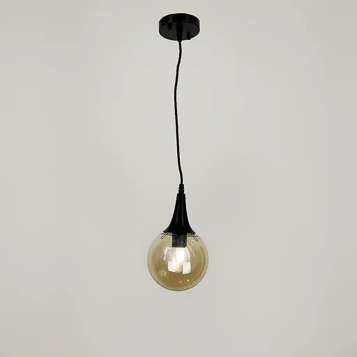 Підвісний світильник GOLF з янтарним плафоном Line.F 11192/1 BK+AM - фото 3