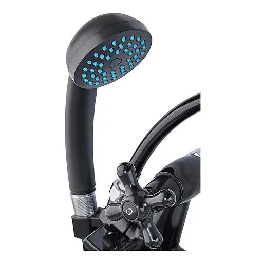 Смеситель для ванны с лейкой Plamix Sirius-140 Black PM0638 Черный - фото 2