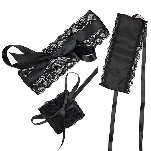 Эротический набор повязка на глаза и наручники Blindfold and Handcuffs Aria - фото 2