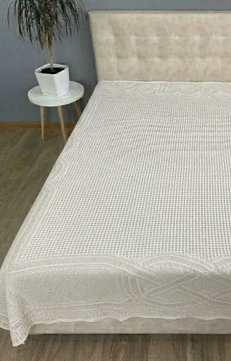 Натуральная муслиновая простыня 200x230 см - дышащая мягкая хлопковая простыня молочный - фото 2