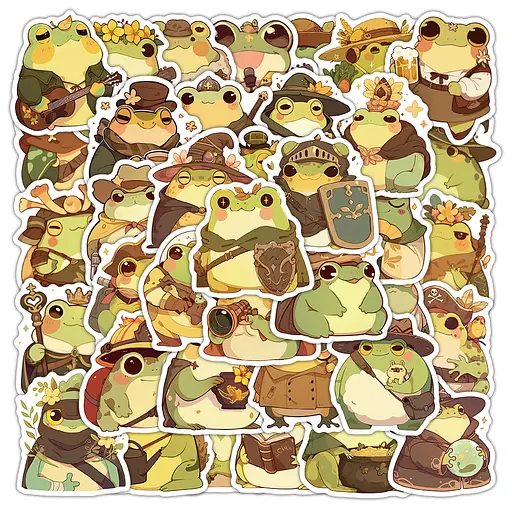 Стікерпак Жаби Набір наклейок GeekLand Frogs 50 штук - фото 1
