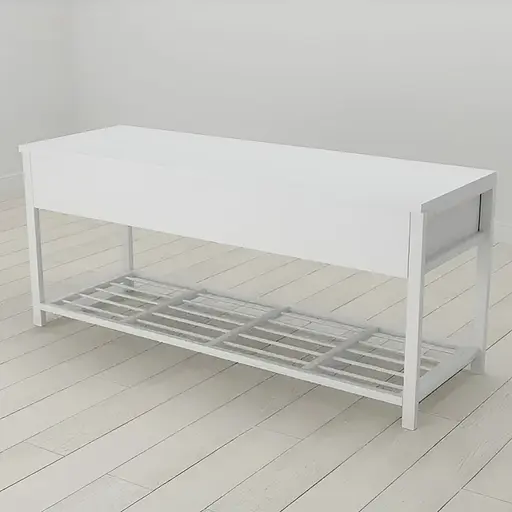 Банкетка з ящиком Ferrum-decor Дрейк 1 550x1000x400 метал Білий ДСП Білий 16 мм (FRD-103052)