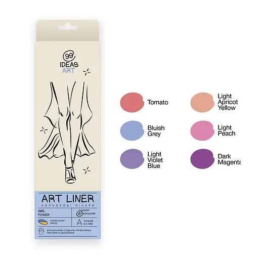 Набір кольорових лінерів, 6 кольорів, 6 set Girl power, IDEA10-AL6GPWR, 99IDEAS