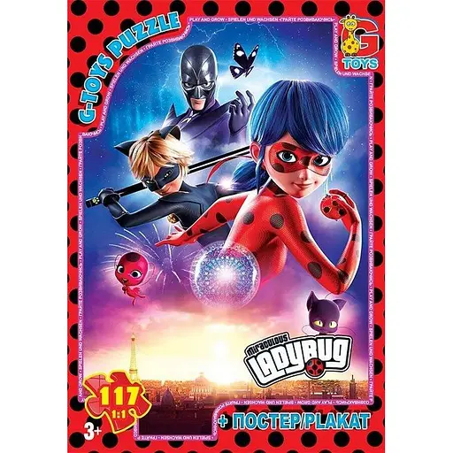 Дитячий пазл "Леді Баг" G-Toys LB1023 постер 117 елементів - фото 1