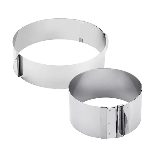 Кондитерське кільце розсувна кругла форма для випікання та формування салатів та тортів 15-30 см 10, Master Class Сірий 83255 - фото 5