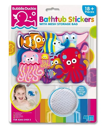Набір наклейок для ванної 4M Морське життя Bubblie Duckie 00-04745 Іграшки для ванної купання - фото 2