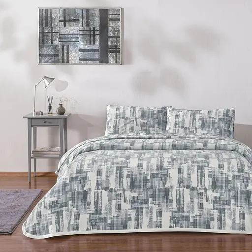 Постельное белье с покрывалом-пике Jamie Grey / простыня на резинке Tac pbe0051410 - фото 1