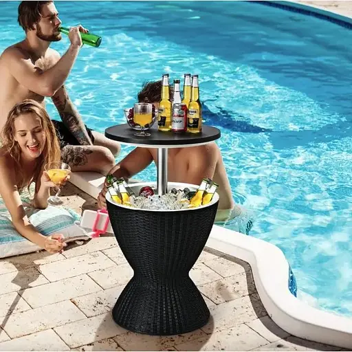 Стол-холодильник Costway Curver с регулируемой высотой 30L черный - фото 3