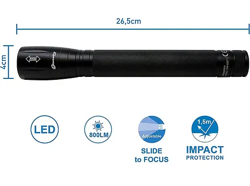 Ліхтарик світлодіодний Brille тактичний Electraline Lumina 10W 800LM IPX7, 58045 - фото 2
