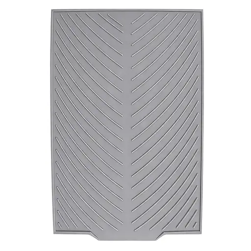 Силіконовий килимок для сушіння посуду зі зливом підставка-килимок для мокрого посуду 42х33 см Сірий 88192 - фото 1