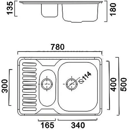 Мойка кухонная HAIBA 78x50 ARMONIA satin (HB0650) - фото 2