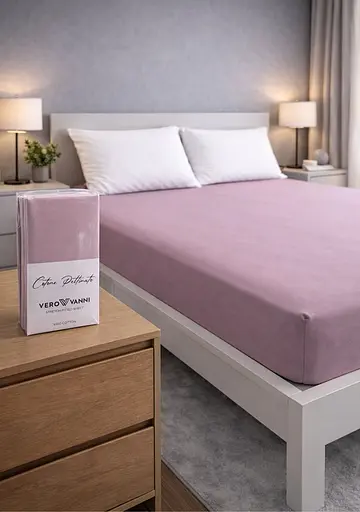 Простирадло 180х200+30 см пудровий